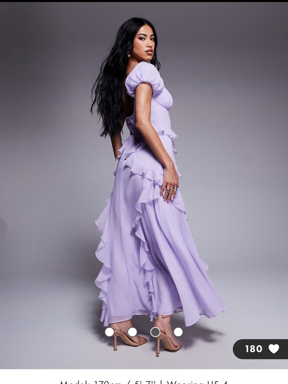 ASOS Lilac Ruffle Maxi Dress - Picture 2 of 4